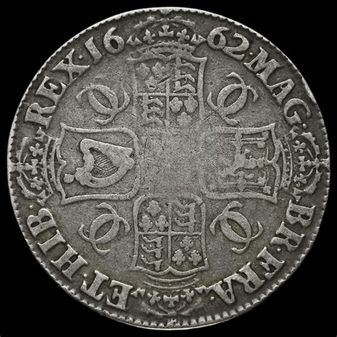 1662 Charles II Early Milled Silver Crown, First Bust, Rose Below