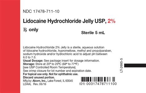NDC 17478-0711-10 Lidocaine 20 mg/mL Details | HelloPharmacist