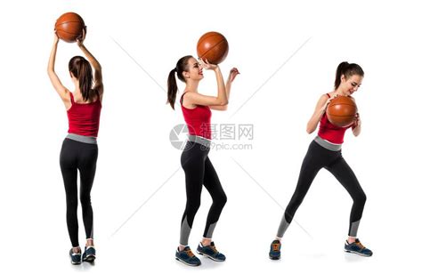 打篮球白天女生室内运动摄影图配图高清摄影大图-千库网