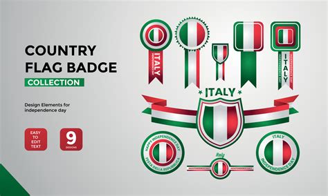 coleção de distintivos da bandeira do país da itália feliz dia da ...