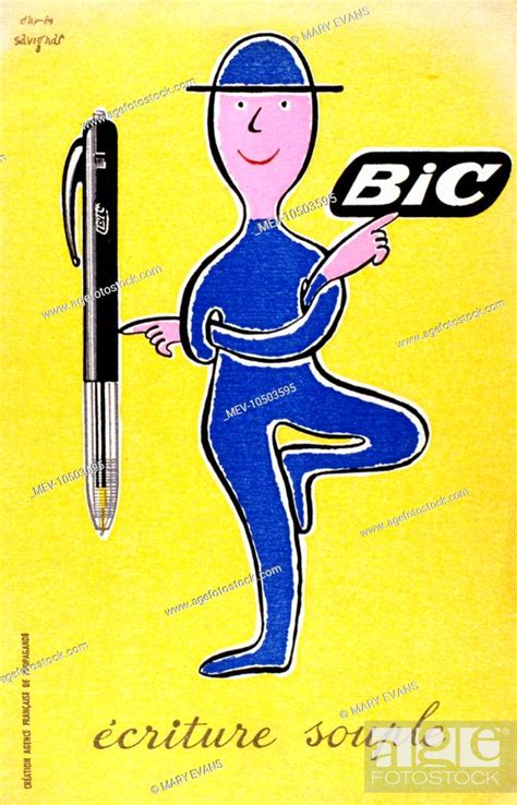 Poster design for the Bic ballpoint pen -- for flexible writing, Stock ...
