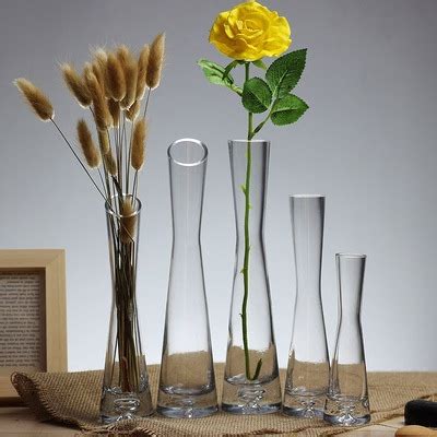 玻璃小花瓶_批发玻璃透明小花瓶 桌面花插细长玫瑰客厅迷你 - 阿里巴巴