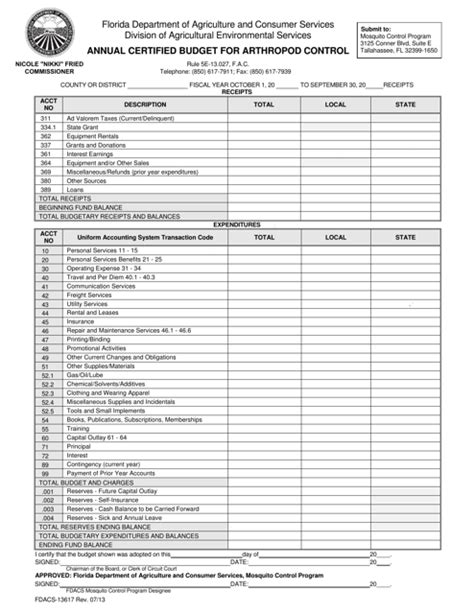 Form FDACS-13617 - Fill Out, Sign Online and Download Printable PDF, Florida | Templateroller