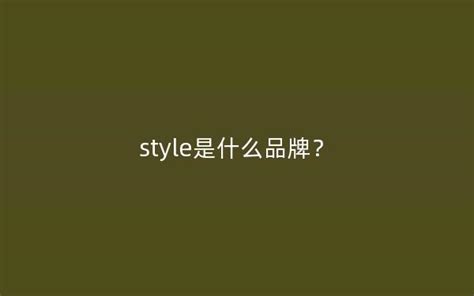 style是什么品牌？-色彩跳动DC事业部