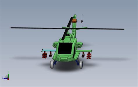 战斗机直升机_SOLIDWORKS 2016_模型图纸免费下载 – 懒石网