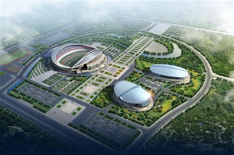 鸟瞰山东省体育中心高清图片下载_红动中国