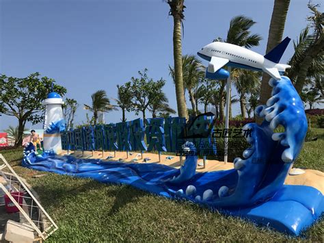 广州古匠工厂定制玻璃钢材质飞机模型浪花主题海洋景观雕塑组合-阿里巴巴