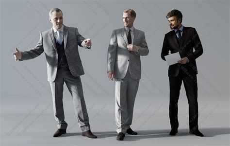 穿西装聊天的三个男人 人物3d模型下载_模型ID:26283-让提网