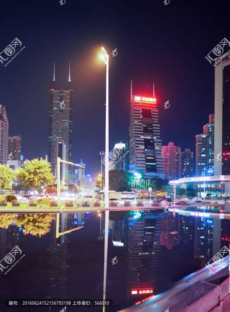 深圳深南大道夜景,都市风光,建筑摄影,摄影,汇图网www.huitu.com