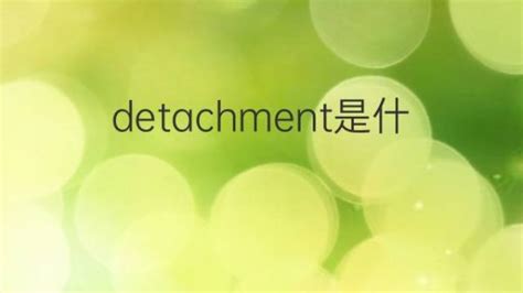detachment是什么意思 detachment的翻译、读音、例句、中文解释 – 下午有课
