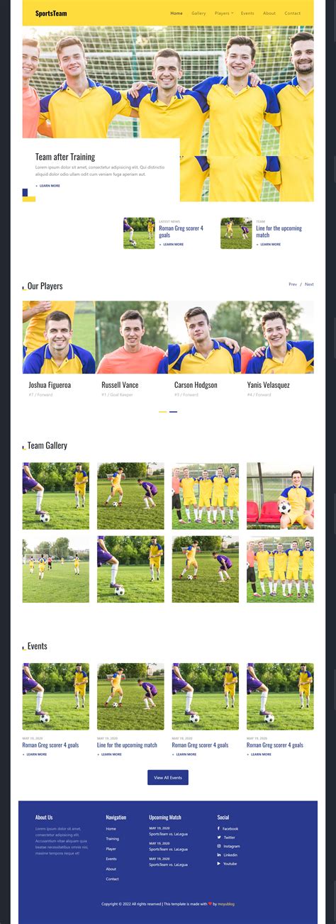关于足球的网页设计，简约大气的足球网站模板_墨鱼部落格