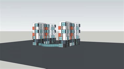 盐城现代多层住宅su模型下载-光辉城市