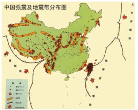 中国主要地震带和泥石流分布图_地理教学用图_初高中地理网