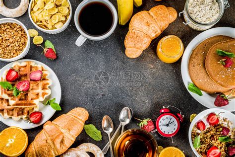 健康早餐概念各种早餐食品高清图片下载-正版图片505277056-摄图网