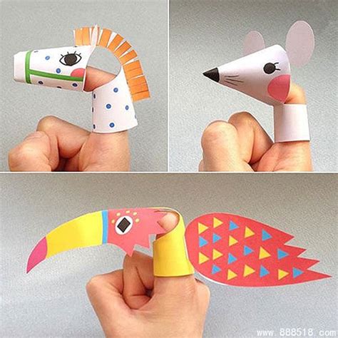 可爱小动物手指木偶玩具DIY作品 纸艺手偶-易控学院