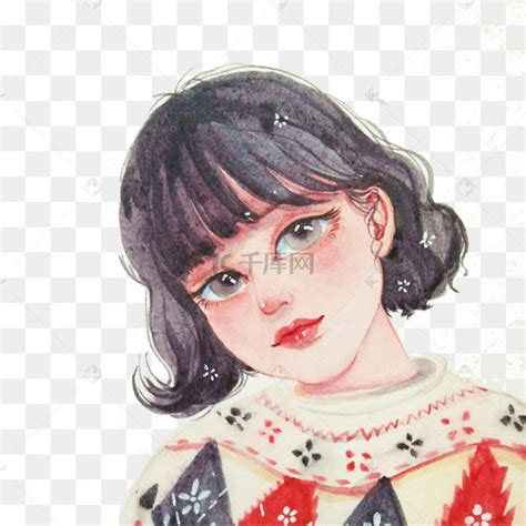 歪头女孩 图片