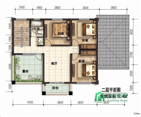 QH2020新农村自建房设计图二层小洋房楼房设计图纸经济型带阳台开间12.8 - 青禾乡墅科技