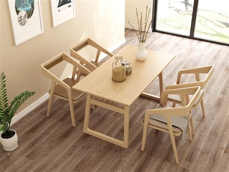 全实木日式餐桌北欧白蜡木家具胡桃色现代简约小户型餐桌椅组合-餐桌-2021美间（软装设计采购助手）