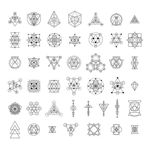 神秘几何符号组合素材图片免费下载-千库网