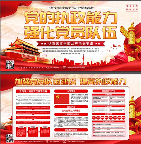 党员队伍建设党员文化墙布置图图片下载_红动中国
