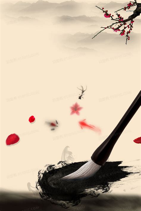 中国风水墨画教育印刷背景背景图片素材免费下载_熊猫办公