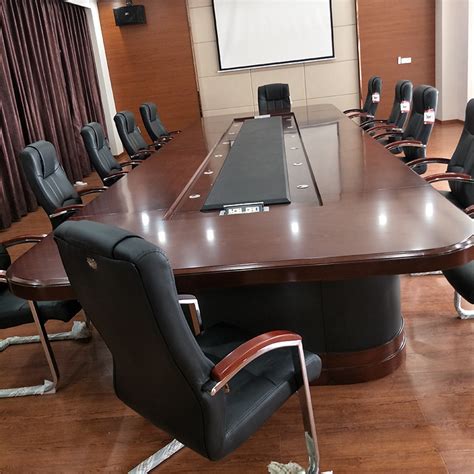 现代简约会议桌长桌洽谈会议桌 会议桌椅组合椭圆形油漆会议桌-阿里巴巴