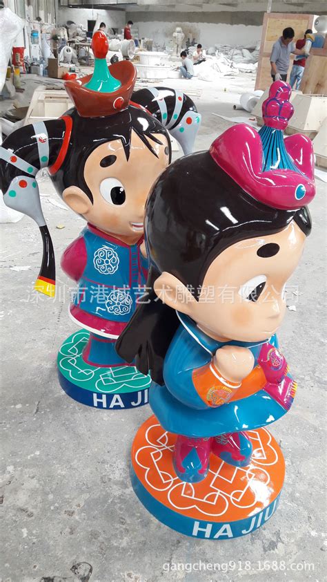 玻璃钢卡通人物雕塑美化广州大埔围村-方圳雕塑厂