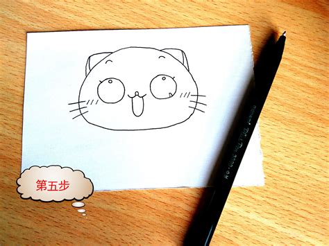 好玩的儿童简笔画教程：呆萌的圆脸猫的画法-露西学画画