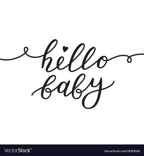 Hello baby on white background Royalty Free Vector Image, hello baby ...