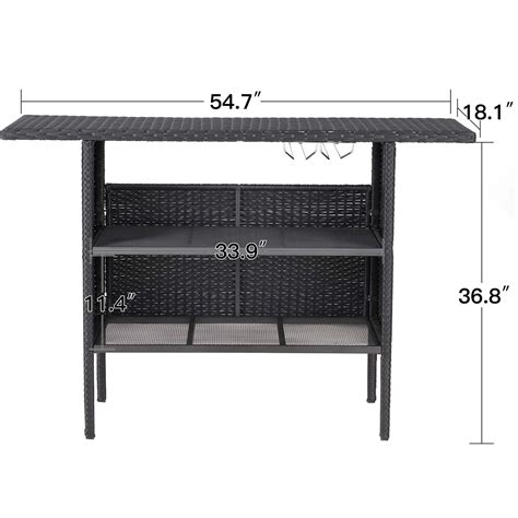 AVAWING Patio PE Wicker Bar Table Rattan Bar Counter Table - On Sale ...