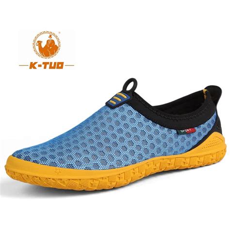 K TUO New Summer Men Walking Shoes Slip On Breathable Mesh Beach Water ...