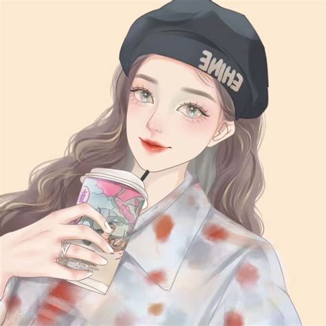 复古风女生手绘头像高清