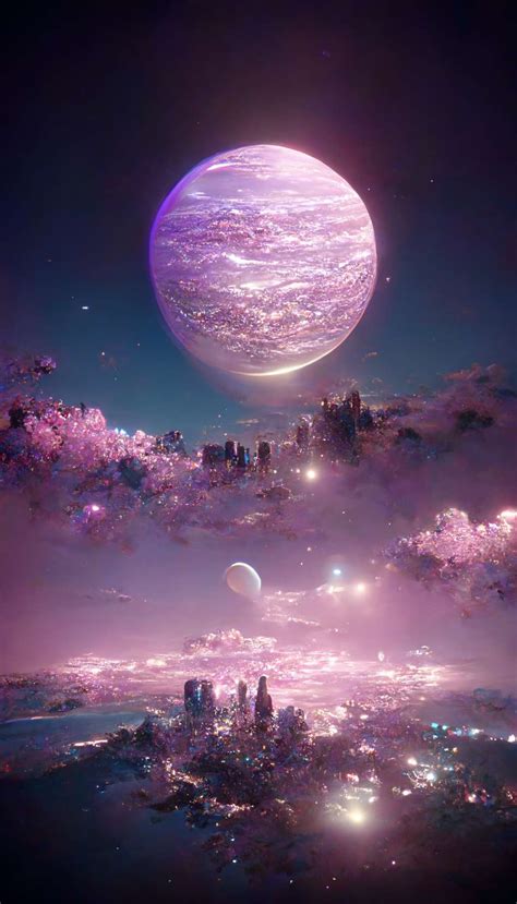 月亮 城市 粉色 梦幻 - 全部作品 - 素材集市