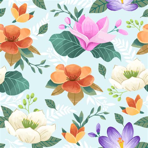 Watercolor Floral Seamless Pattern 14916034 Vector Art at Vecteezy