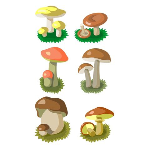 矢量的卡通蘑菇插图图片-不同形态的卡通蘑菇矢量插图素材-高清图片-摄影照片-寻图免费打包下载
