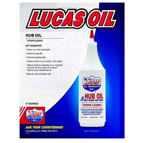 10088 Hub Oil - Lucas Oil - TOMAD International