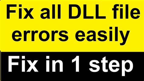 How to fix All .DLL file Missing Error in Windows 10/8/7 |Missing dll ...