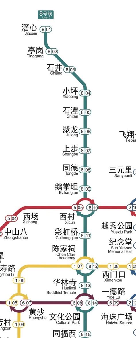 2020最新广州地铁8号线北延段线路图一览- 广州本地宝