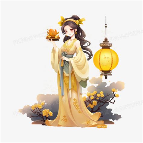 中秋女生头像手绘温柔