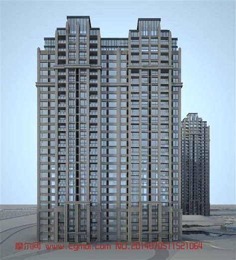 欧式住宅 高层住宅楼,商品房3D模型_现代场景模型下载-摩尔网CGMOL