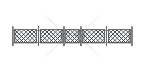 经典简单长方形篱笆栅栏围栏su模型_景观小品_土木在线