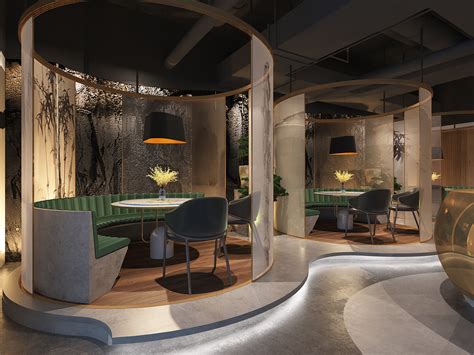 餐厅空间设计——波浪形的天花板_上海赫筑