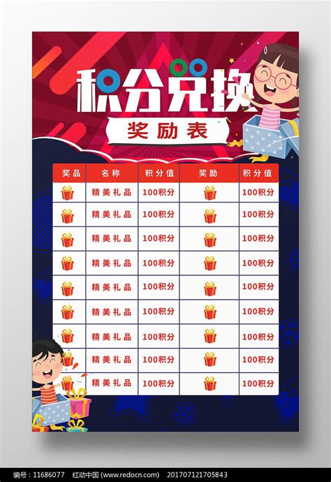 积分兑换奖品列表海报积分兑换图片下载_红动中国