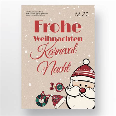 复古风格德语圣诞快乐海报海报模板下载-千库网