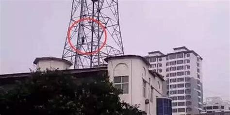 夕阳下的信号塔和居民楼高清图片下载_红动中国
