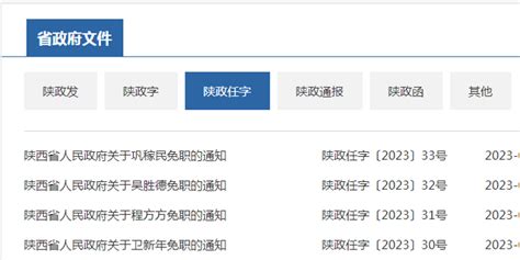 陕西省政府发布一批人事任免通知_手机新浪网