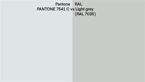 Pantone 7541 C vs RAL Light grey (RAL 7035) side by side comparison