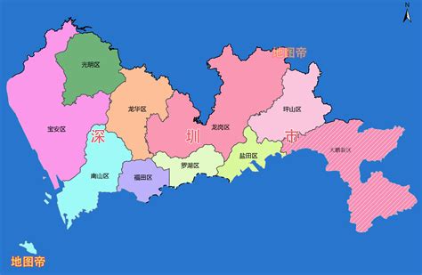 深圳市各行政区域最新地图数据