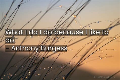 Anthony Burgess Quote: What I do I do because I like to do. – Anthony ...