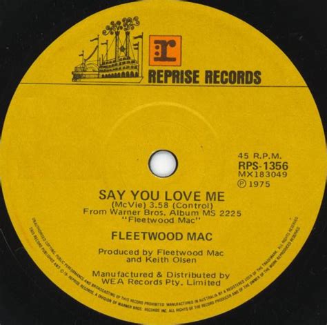 Fleetwood Mac - Say You Love Me (1976, Vinyl) | Discogs